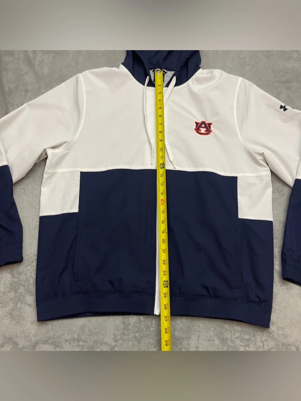 Under Armour Auburn Tigers Jacket Mens Large White Full Zip Hoodie